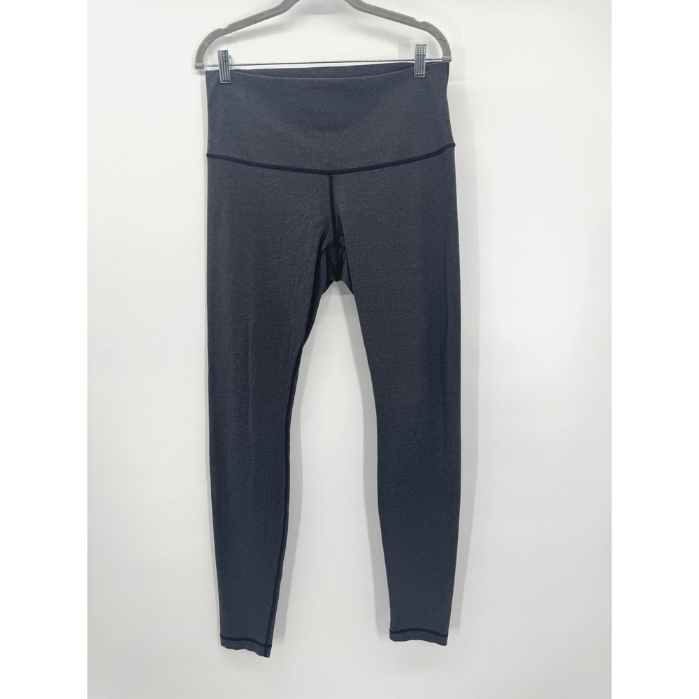 Lululemon Wunder Under Leggings Large 10 Heathered Black Activewear Athleisure